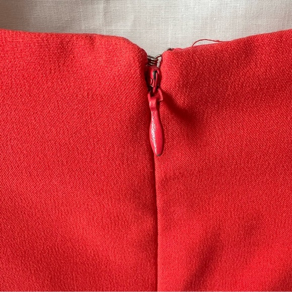 Tahari Arthur S. Levine Orange Sleeveless Dress with Gold Belt Buckle Size 10 - Picture 8 of 11